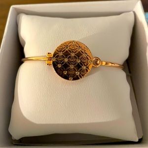 Michael Kors Precious Metal Plated Bangle Bracelet with Rhinestone Detail